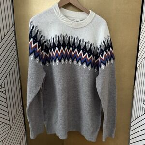 L.O.G.G. H&M Size Large Fair Isle Nordic Sweater Wool Nylon Blend Scandi